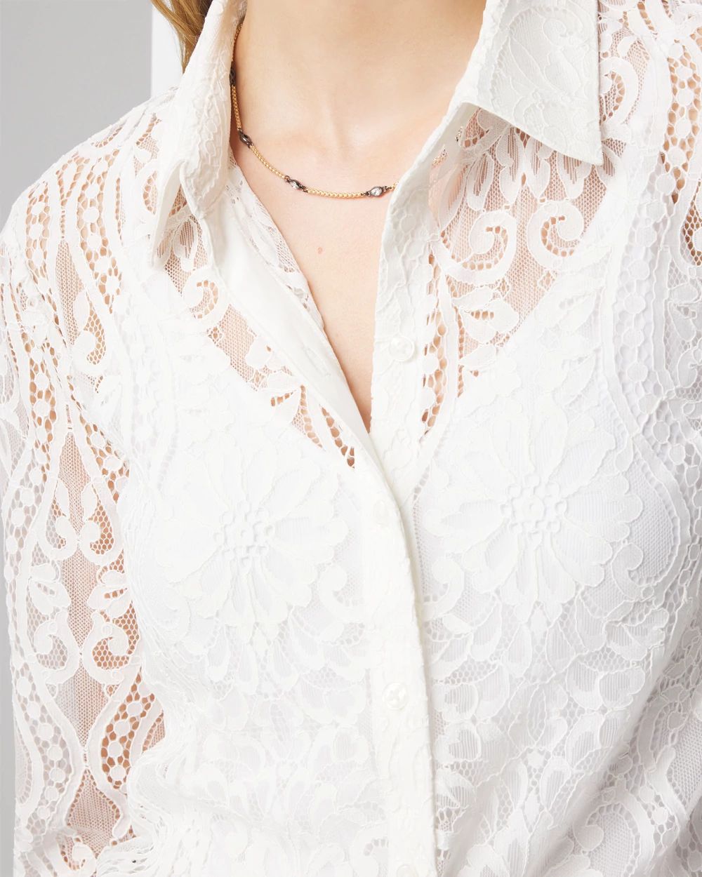 LACE SHIRT / WHT main image 1